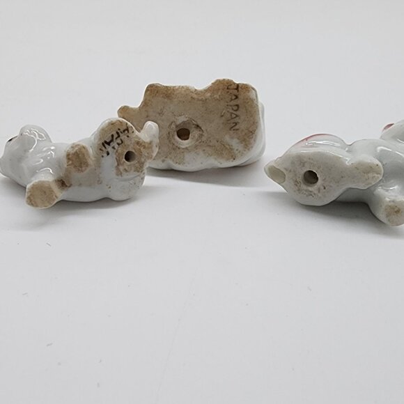 Vintage Hand Painted Porcelain Miniature Boston Terrier Figurines Set Of 3 - Picture 7 of 7